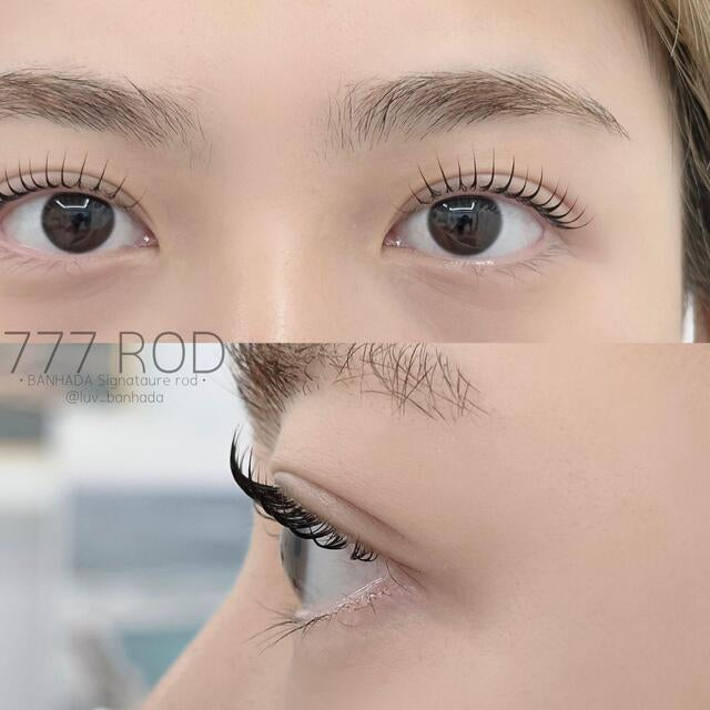 Results of a lash lift done using Banhada 777 Lash Rods